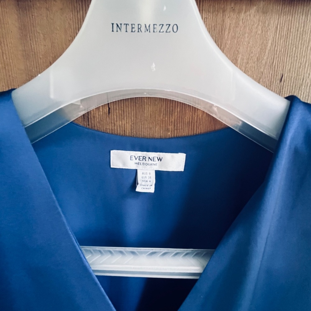 Ever New  🇦🇺 Blue Satin Wrap Dress - Picture 14 of 15
